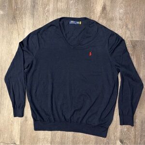 Polo by Ralph Lauren Men's Navy V-Neck Sweater